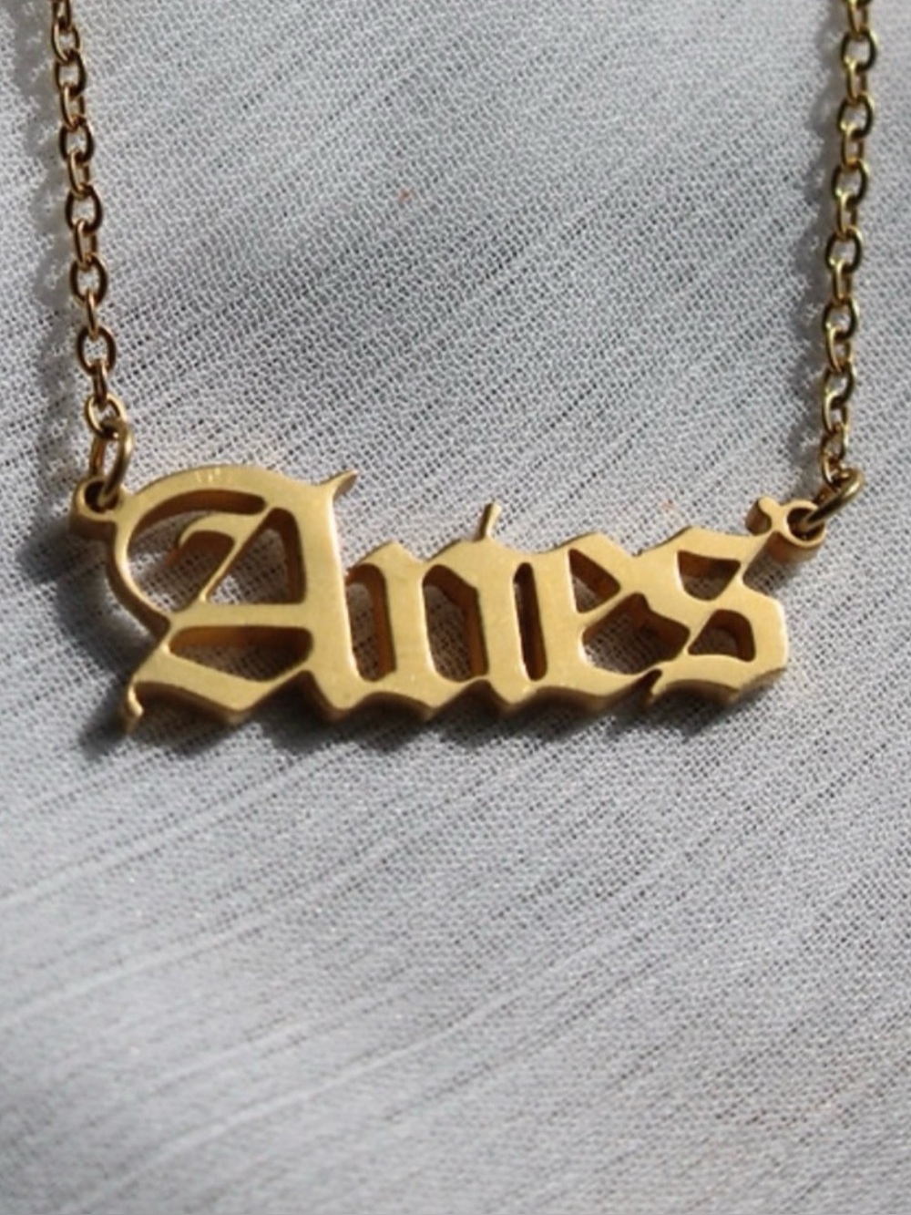 Gold Aries Stainless Steel Necklace